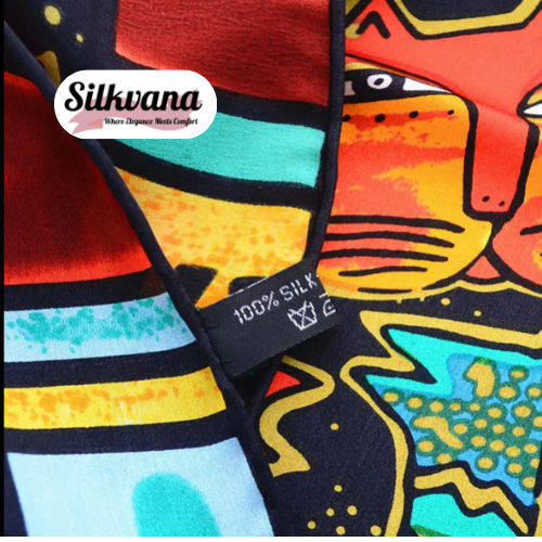 Silk Scarf – Elegant Black Cat Print