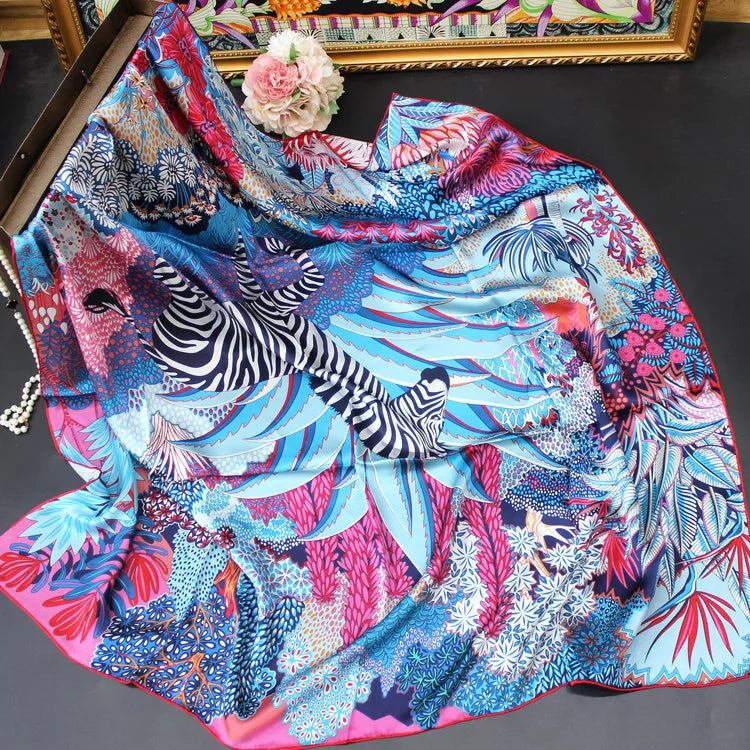 Silk Scarf – Zebra-Inspired Elegance