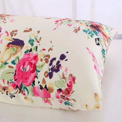 Silk Pillowcase – Floral with Zipper Closure