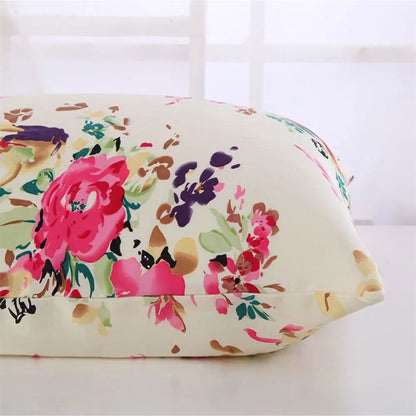 Silk Pillowcase – Floral with Zipper Closure