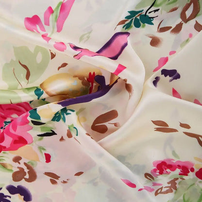 Silk Pillowcase – Floral with Zipper Closure