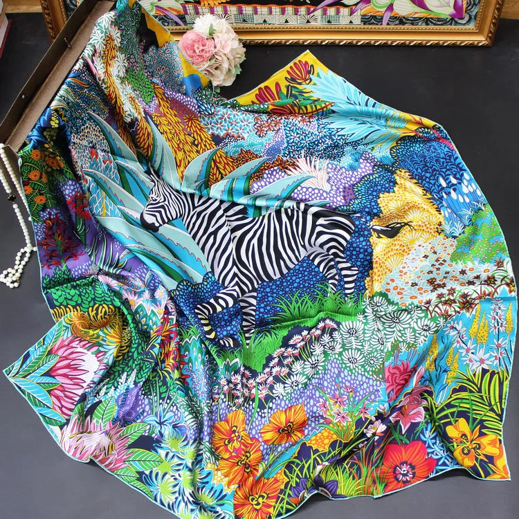 Silk Scarf – Zebra-Inspired Elegance