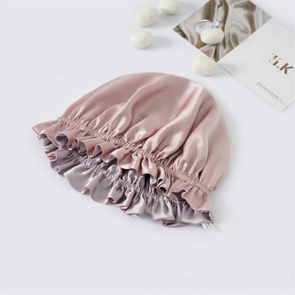 Double Layer 100% Mulberry Silk Bonnet – Reversible Night Care