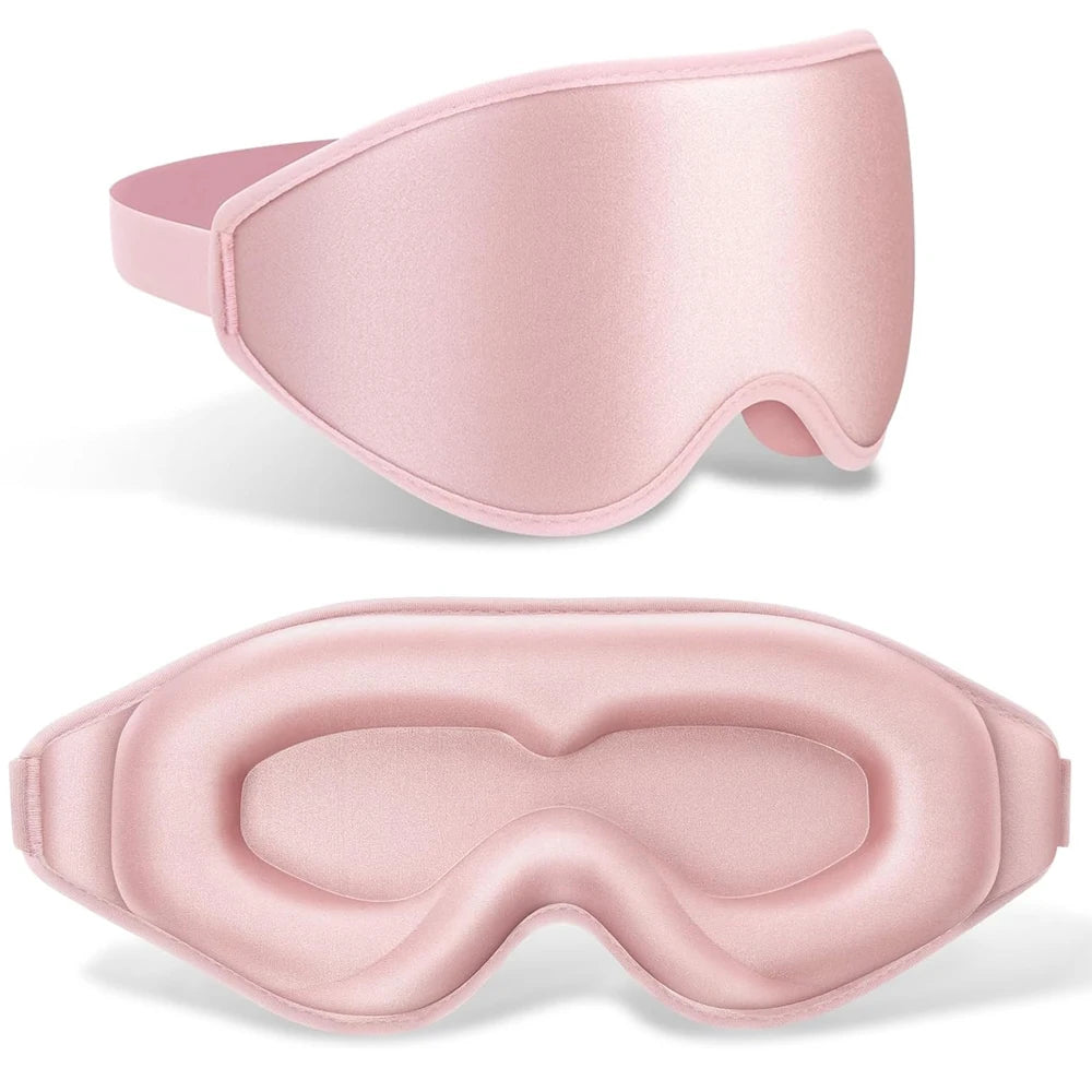 Silkvana Silk Sleep Mask Rose Gold Pink – 19 momme mulberry silk eye mask, lash-friendly contoured design