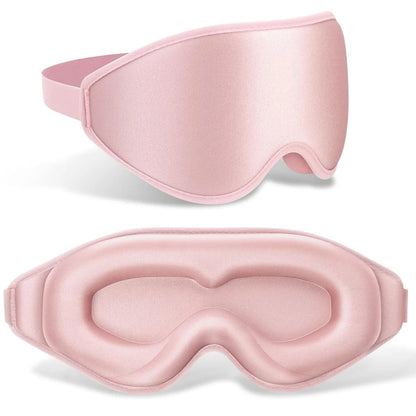 Silkvana Silk Sleep Mask Rose Gold Pink – 19 momme mulberry silk eye mask, lash-friendly contoured design