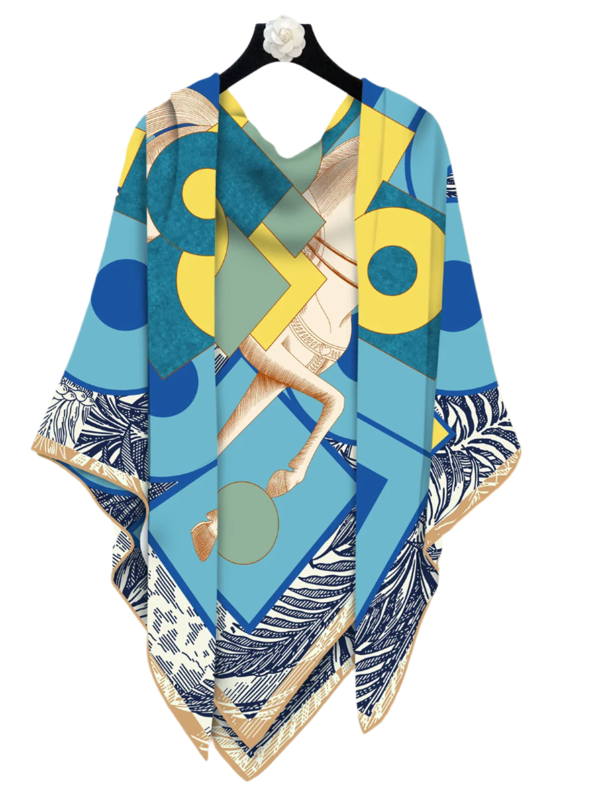 Silk & Cashmere Scarf – Modern Art 130x130cm