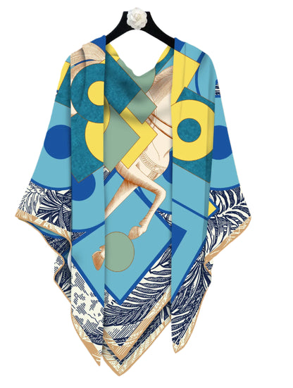 Silk & Cashmere Scarf – Modern Art 130x130cm