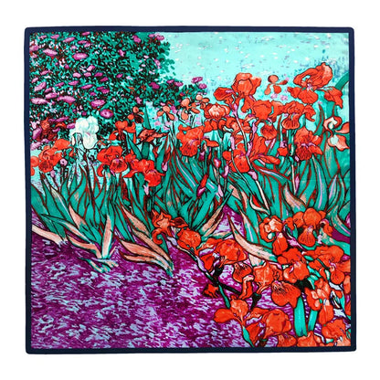 Silk Scarf – Red Iris Bloom Edition
