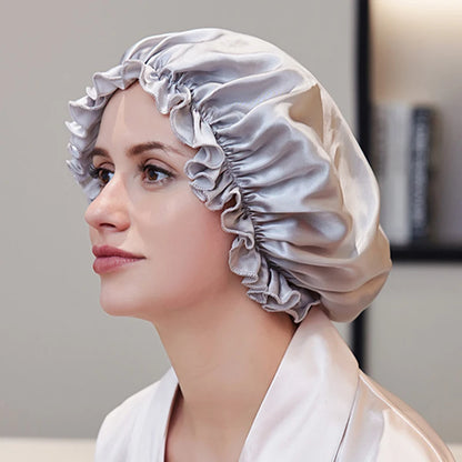 Lightweight natural silk sleeping cap with smooth breathable feel