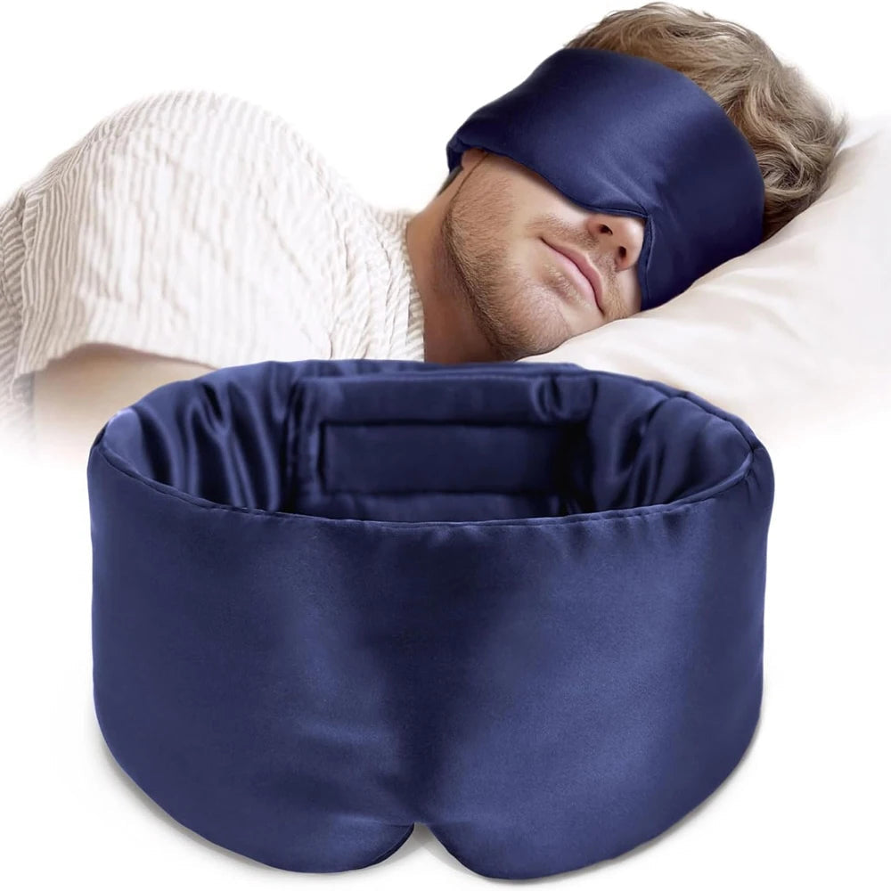 pure mulberry silk eye mask with wide velcro strap