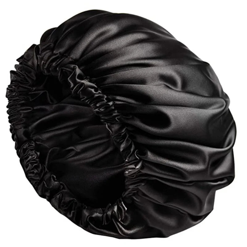 Double Layer Silk Night Cap – For Curl Care