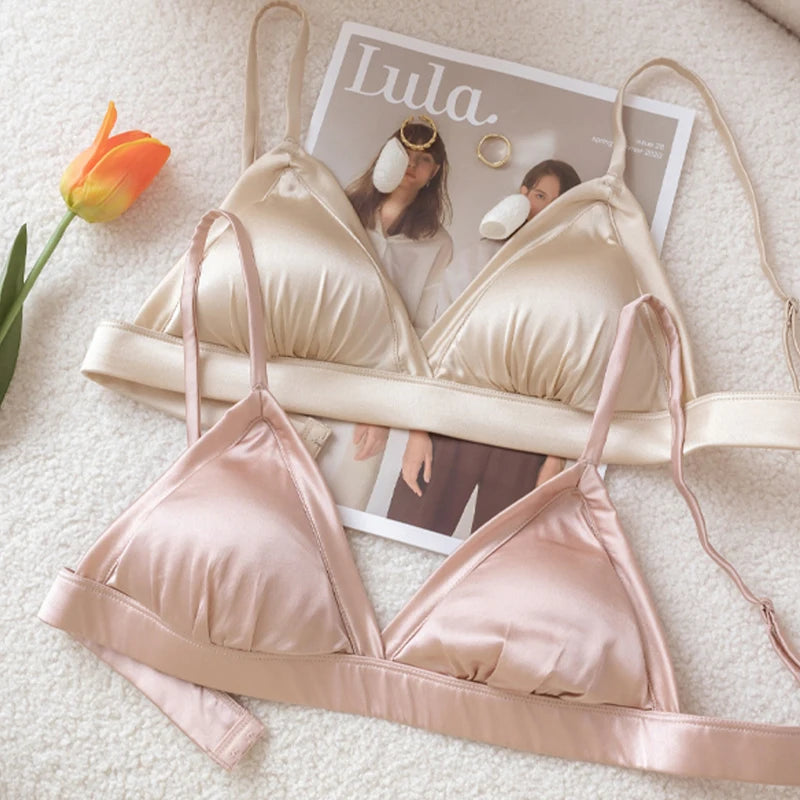 Silk Triangle Bra – Soft & Wireless Fit