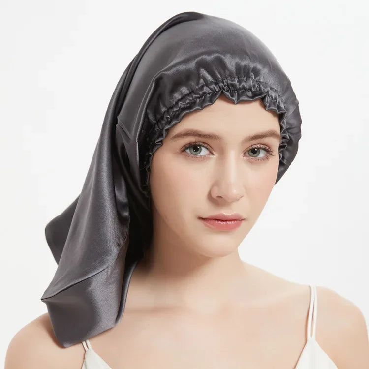 lightweight silk long bonnet overnight wear