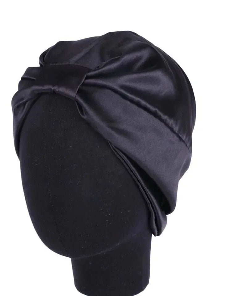 Silky satin hair cap designed for sleep and daily beauty routines