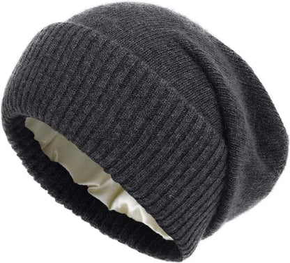 Satin-Lined Cashmere Beanie – Ultra Soft & Cozy