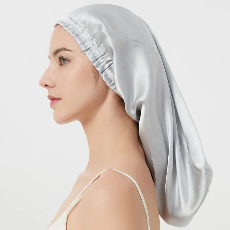 lightweight silk long bonnet overnight wear