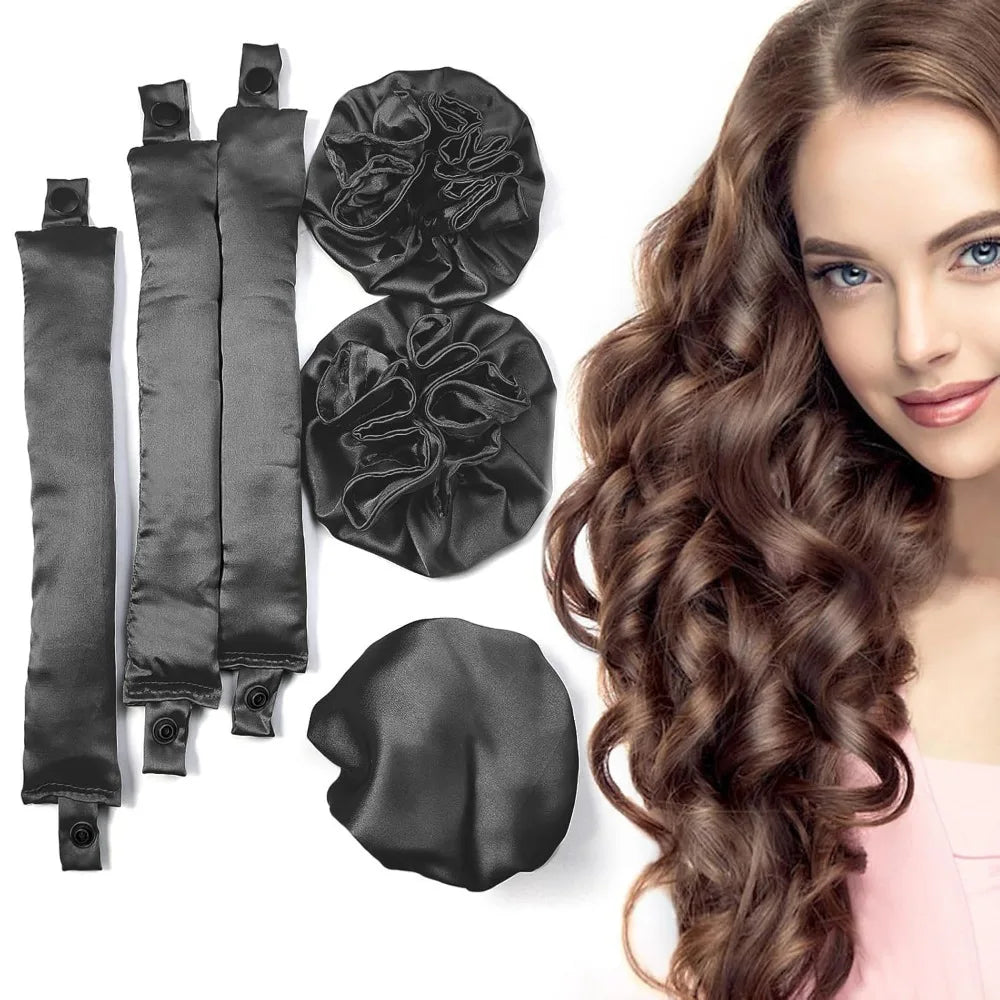 Satin Heatless Curl Set – 6 Piece