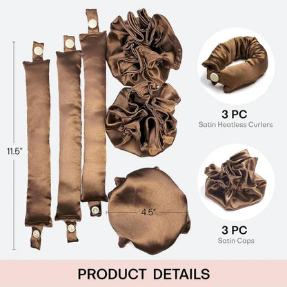 Satin Heatless Curl Set – 6 Piece