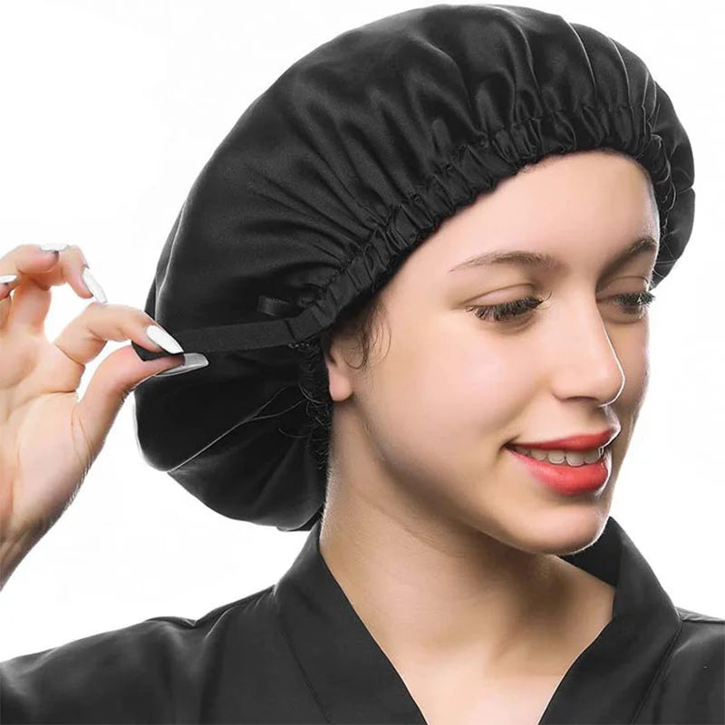 Double Layer Silk Night Cap – For Curl Care