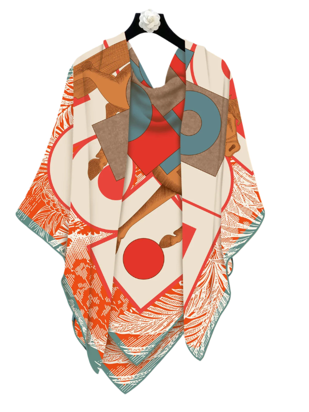 Silk & Cashmere Scarf – Modern Art 130x130cm
