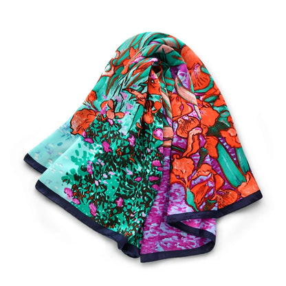 Silk Scarf – Red Iris Bloom Edition
