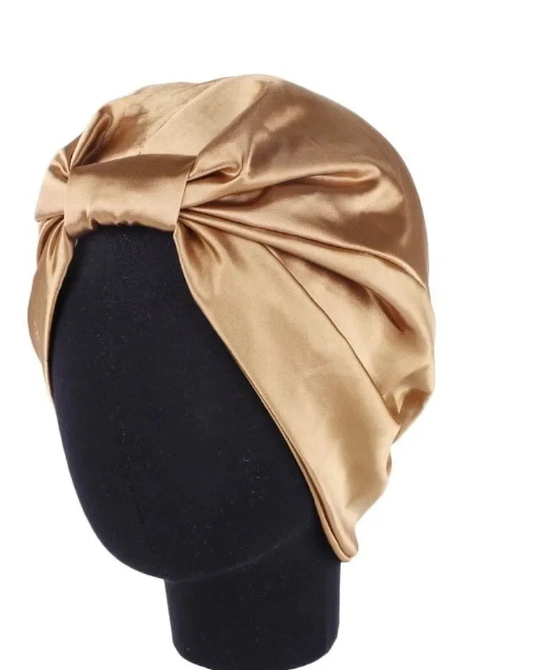 Silky satin hair cap designed for sleep and daily beauty routines