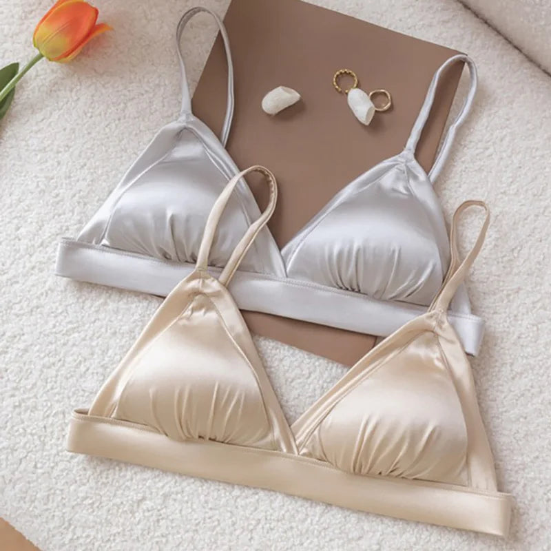 Silk Triangle Bra – Soft & Wireless Fit