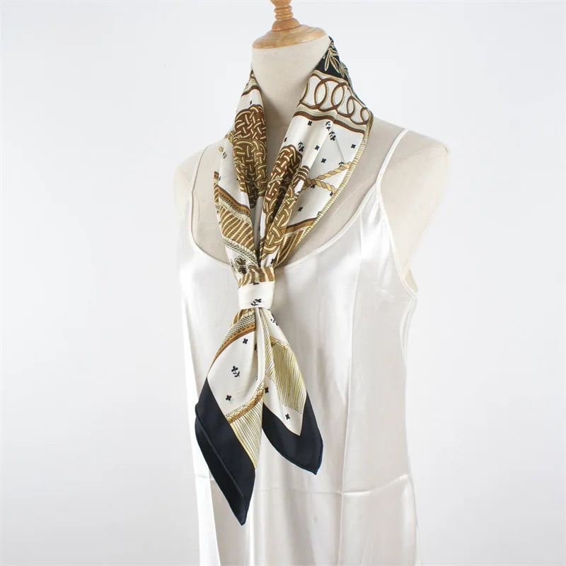 Silk Neck Scarf – Graceful Floral Print