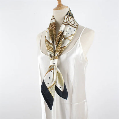 Silk Neck Scarf – Graceful Floral Print