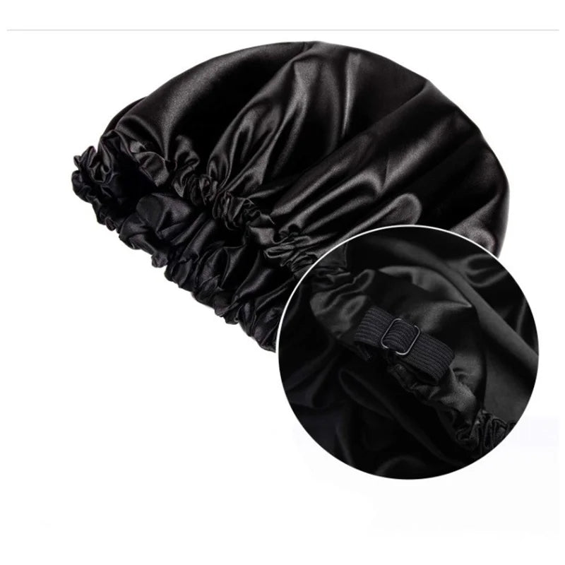 Double Layer Silk Night Cap – For Curl Care