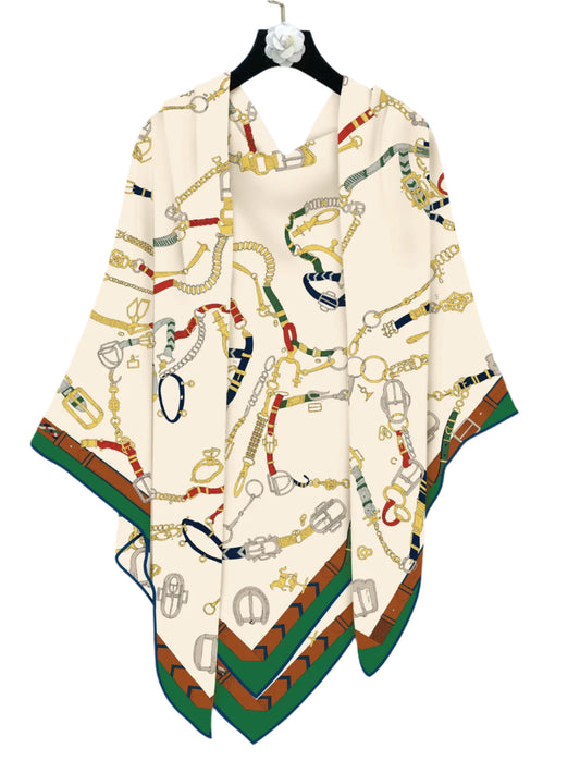 Equestrian Silk Scarf – Chain Print Design