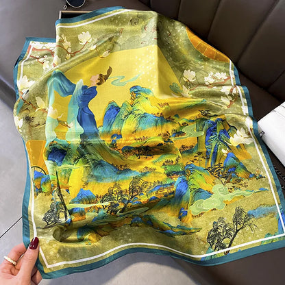 Luxury silk scarf 68x68 cm smooth breathable fabric