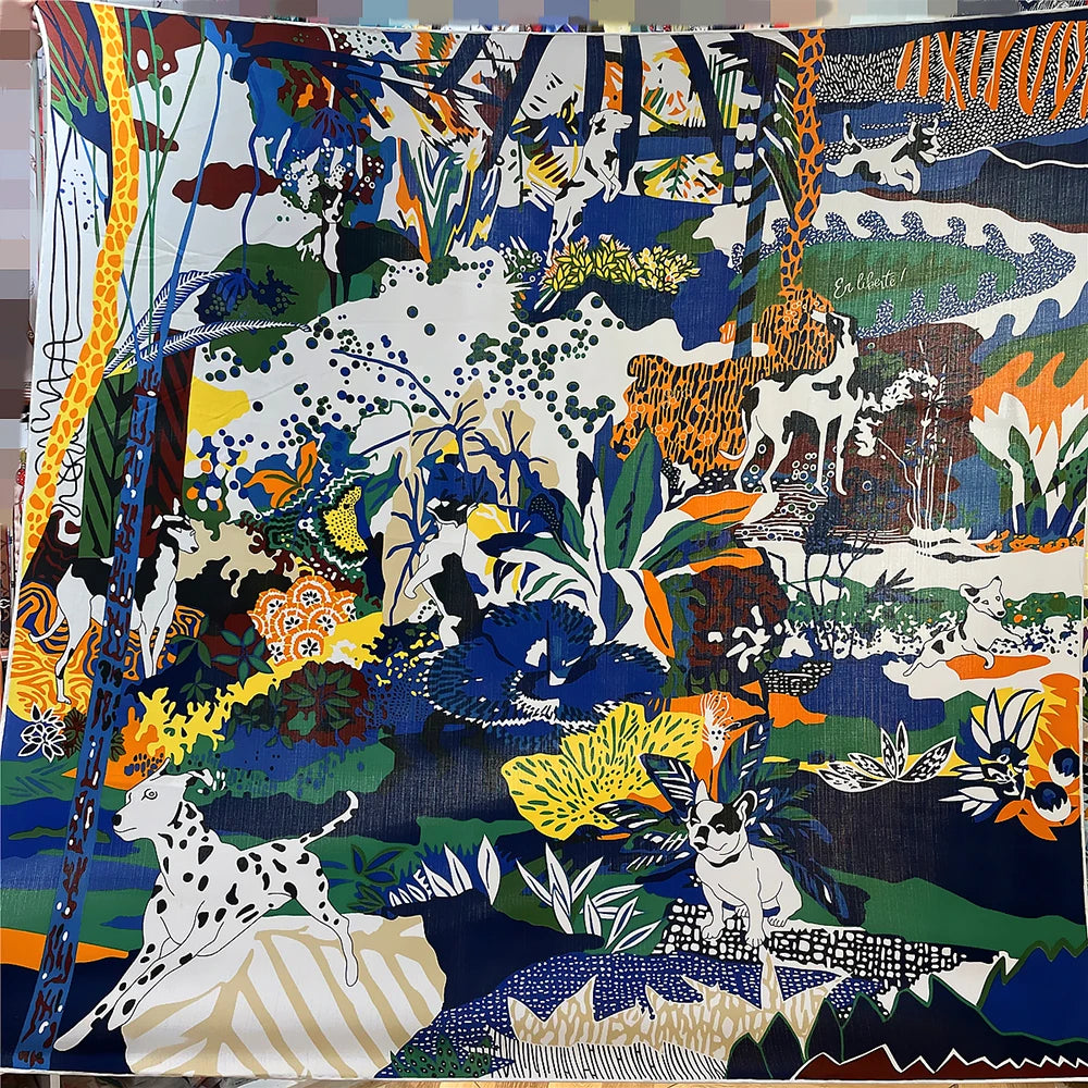 Silk & Cashmere Scarf – Artistic Design