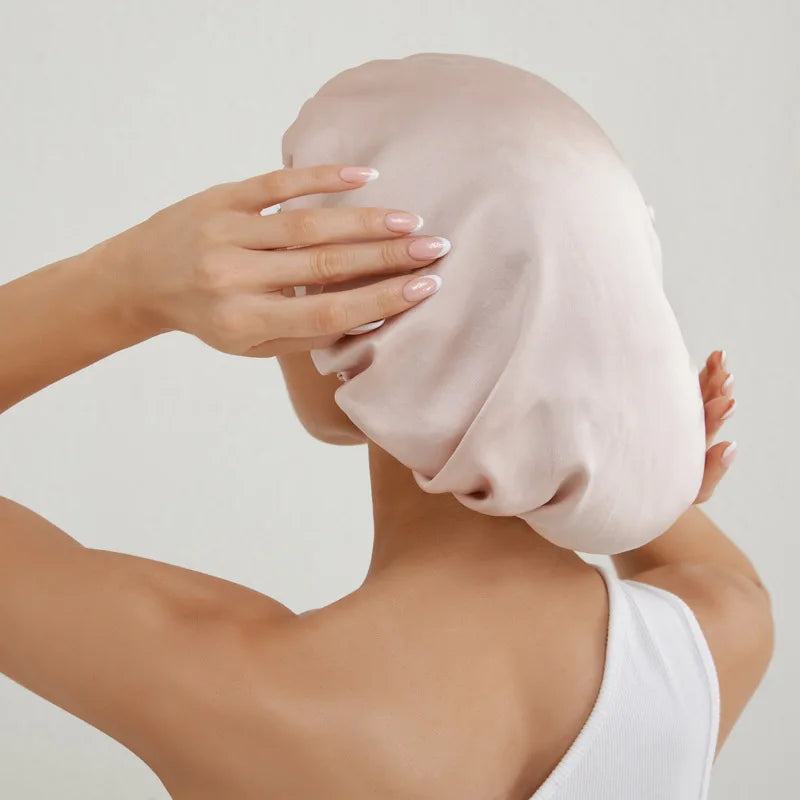 Double Layer Mulberry Silk Bonnet for Sleeping – Frizz & Breakage Protection