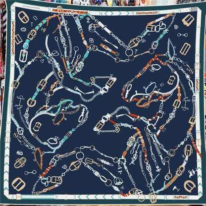 Equestrian Silk Scarf – Chain Print Design
