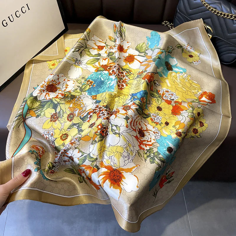 Luxury silk scarf 68x68 cm smooth breathable fabric