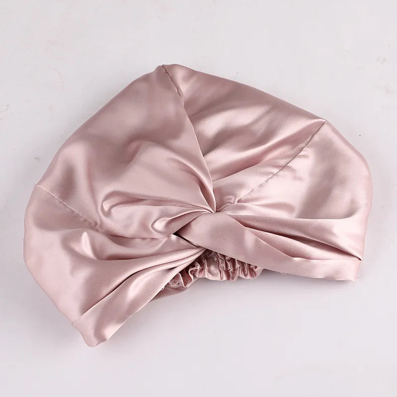 silk night bonnet with soft comfortable fit