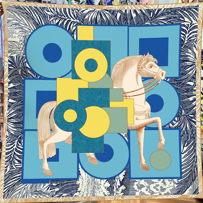 Silk & Cashmere Scarf – Modern Art 130x130cm