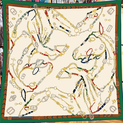 Equestrian Silk Scarf – Chain Print Design