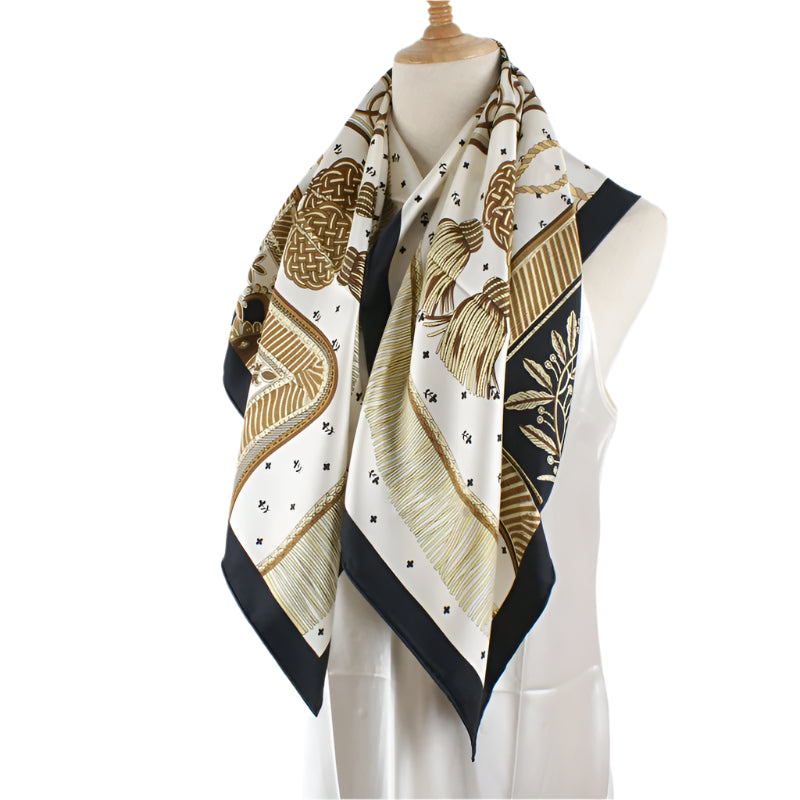 Silk Neck Scarf – Graceful Floral Print