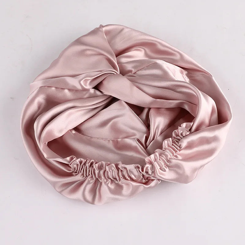 silk night bonnet with soft comfortable fit