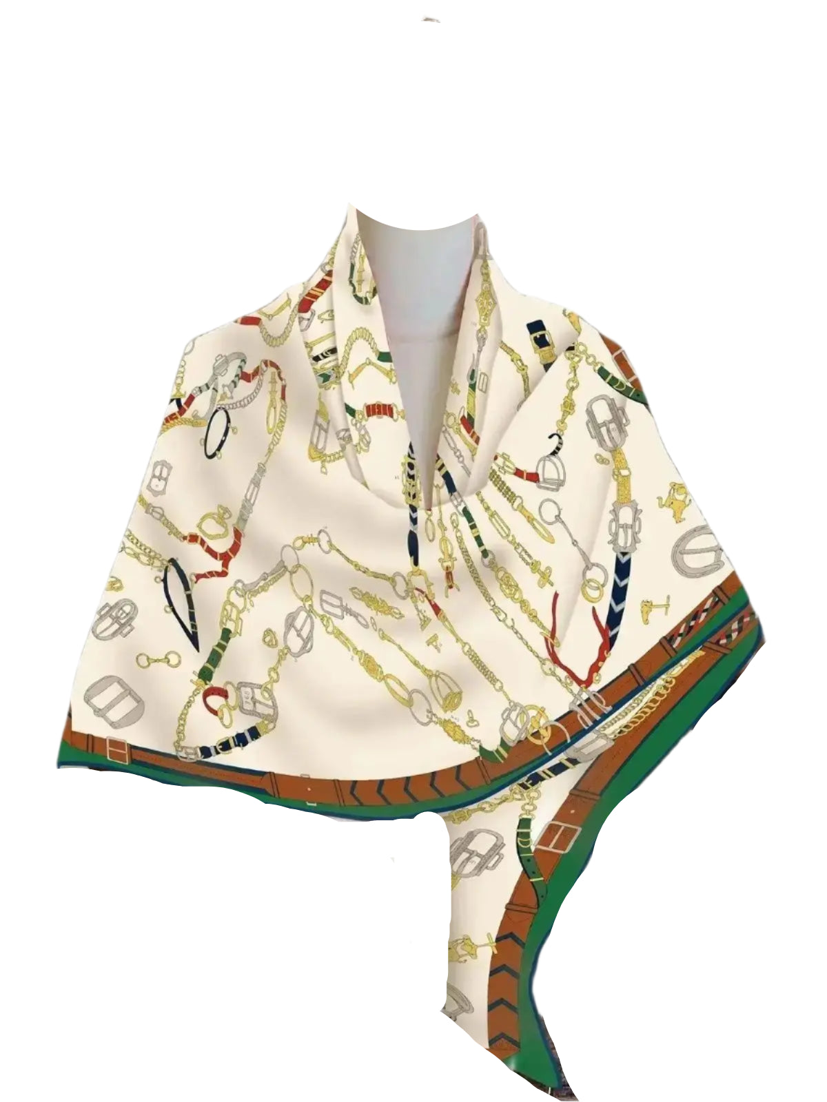 Equestrian Silk Scarf – Chain Print Design