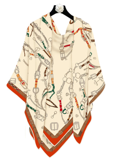Equestrian Silk Scarf – Chain Print Design