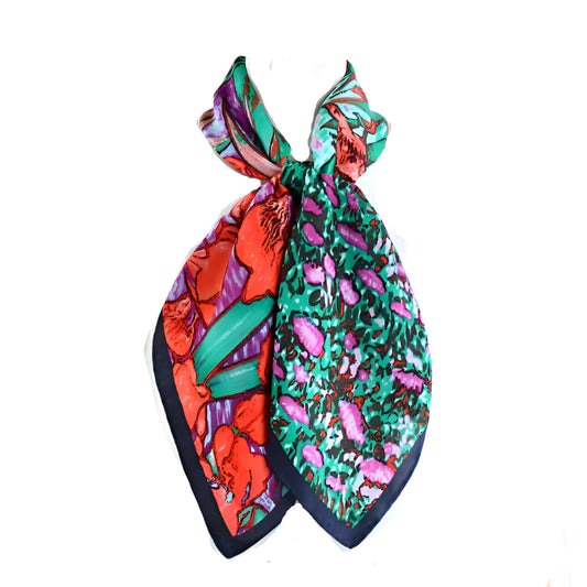 Silk Scarf – Red Iris Bloom Edition