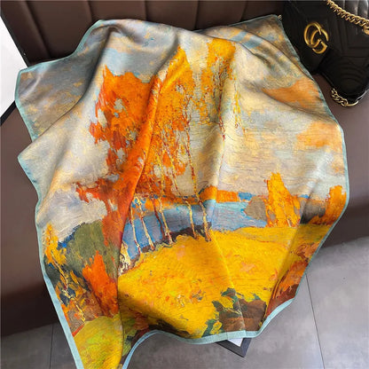 Luxury silk scarf 68x68 cm smooth breathable fabric