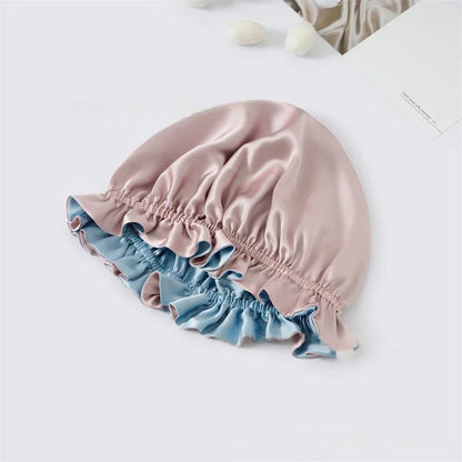 reversible silk hair bonnet two colour design
