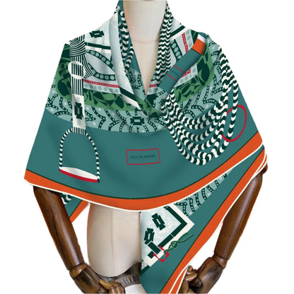 Oversized Silk Shawl – Hand-Rolled Finish