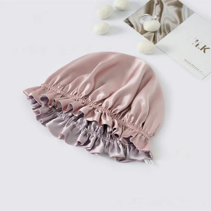reversible silk hair bonnet two colour design