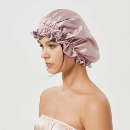 reversible silk hair bonnet two colour design