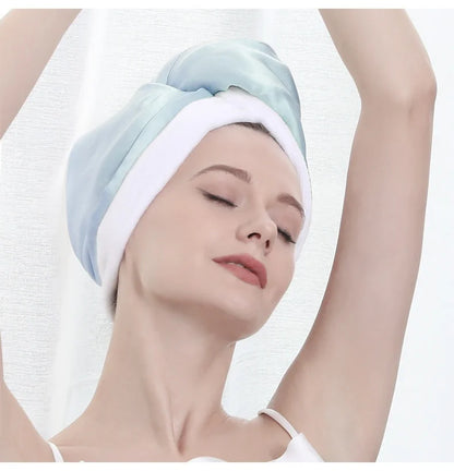 Luxury silk hair wrap for post-shower routine